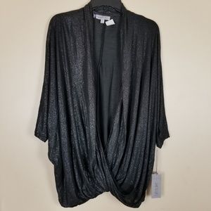 Jennifer Lopez Wrap Black Blouse 2X